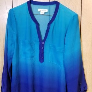 SOLD*bundle only* Blue Ombre Liz Claiborne blouse.